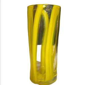 Crate & Barrel Yellow Glass Vase